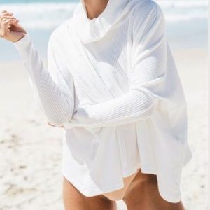 White open back turtleneck sweater